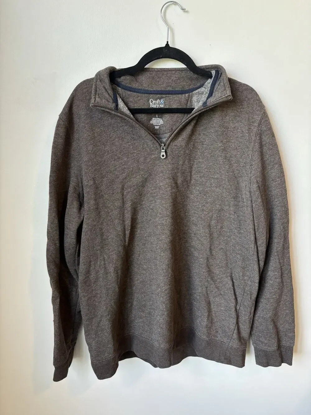 Croft And Barrow Extra Soft Fleece Quarter zip Pullover Men Size Large